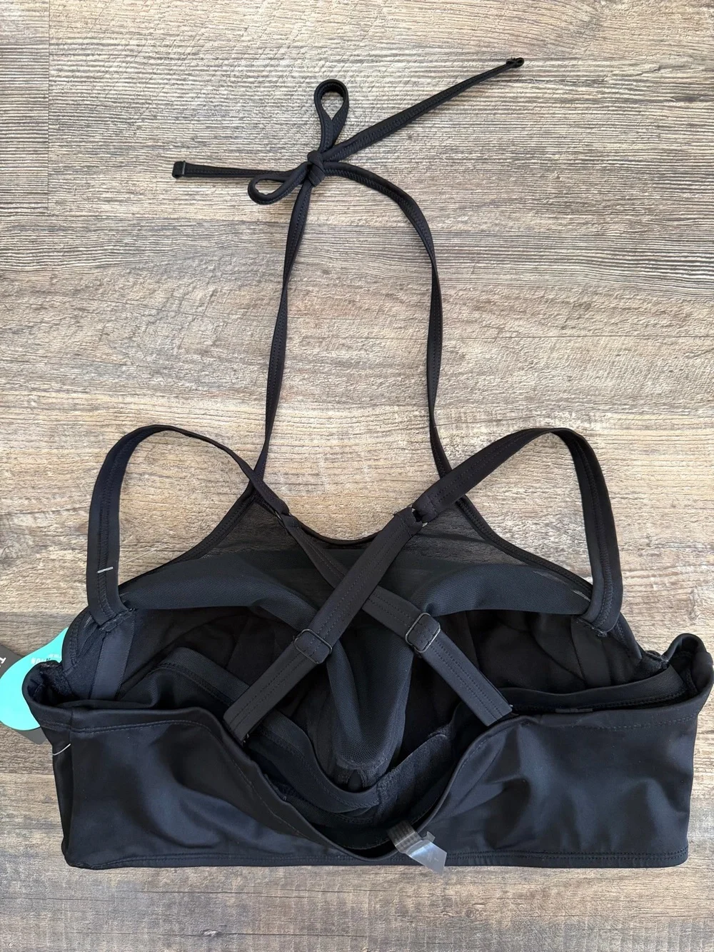 Torrid Vixen Size 1X Black Push Up High Neck Mesh Underwire Halter Swim Top